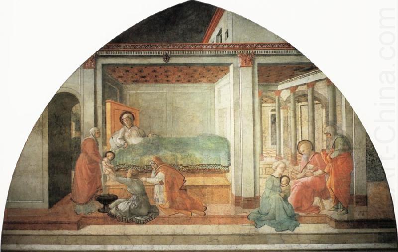 Fra Filippo Lippi The Birth and Naming of  St John the Baptist china oil painting image